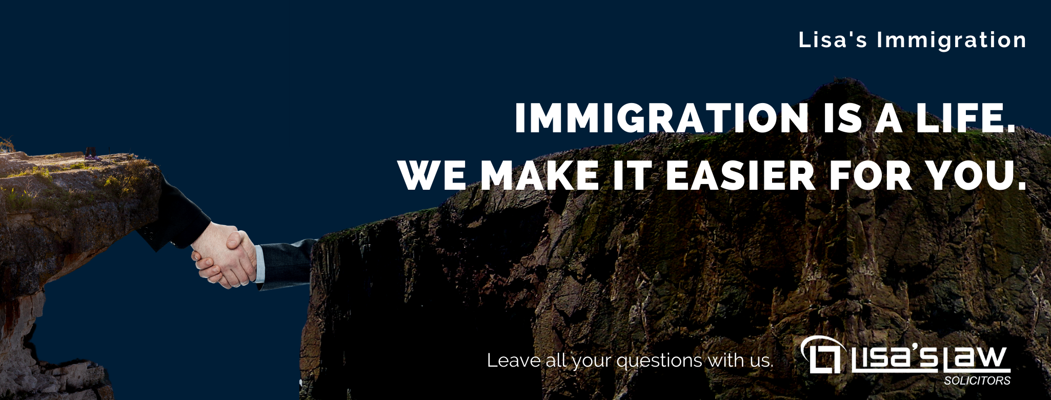 an immigration banner from Lisa's Law saying 'Immigration is life, we make it easier for you' as representing 10 years long residence is a significant part of a migrant's life and a crucial factor in an Indefinite Leave to Remain application - 10-year lawful residence.