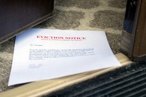 Eviction notice posted through door