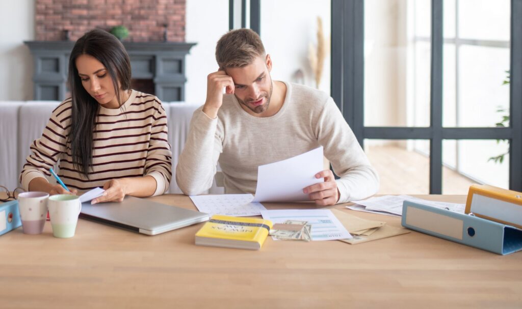 Entrepreneurs filling tax declarations at the end of the months