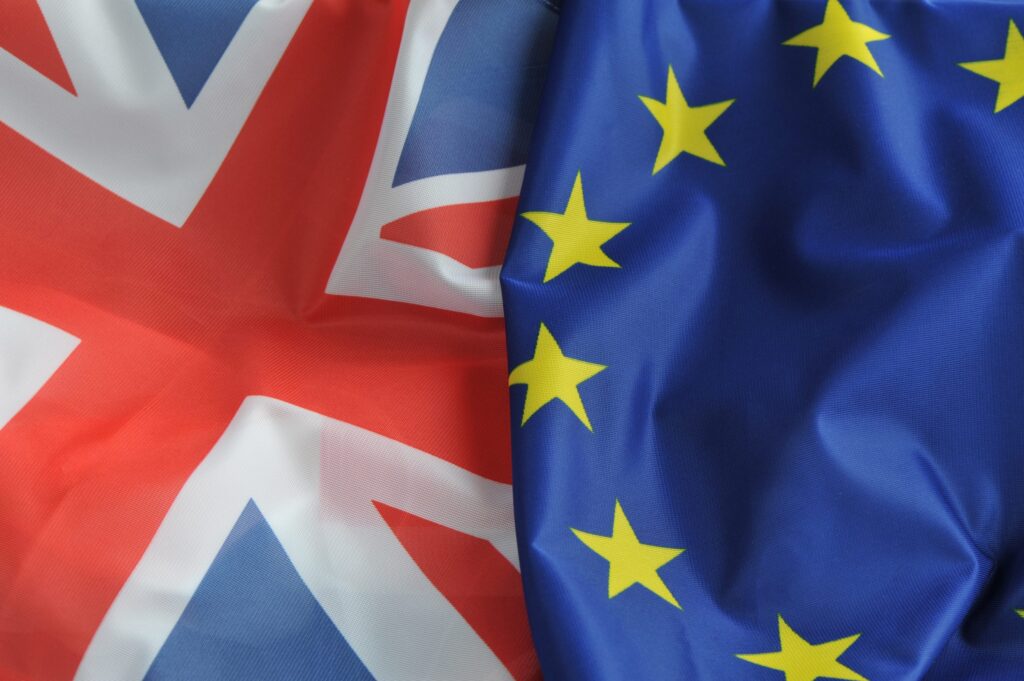 British and EU flag