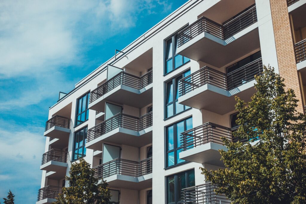 real estate picture of modern apartment house