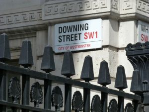 Behind the fence, Downing Street 10