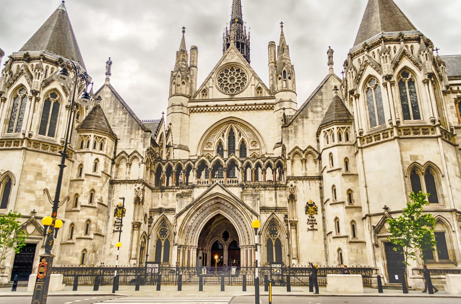 Main entrance of the Royal Courts of Justice on the Strand, London, UK
