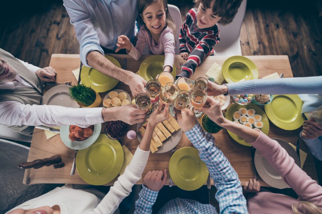 Family around a table