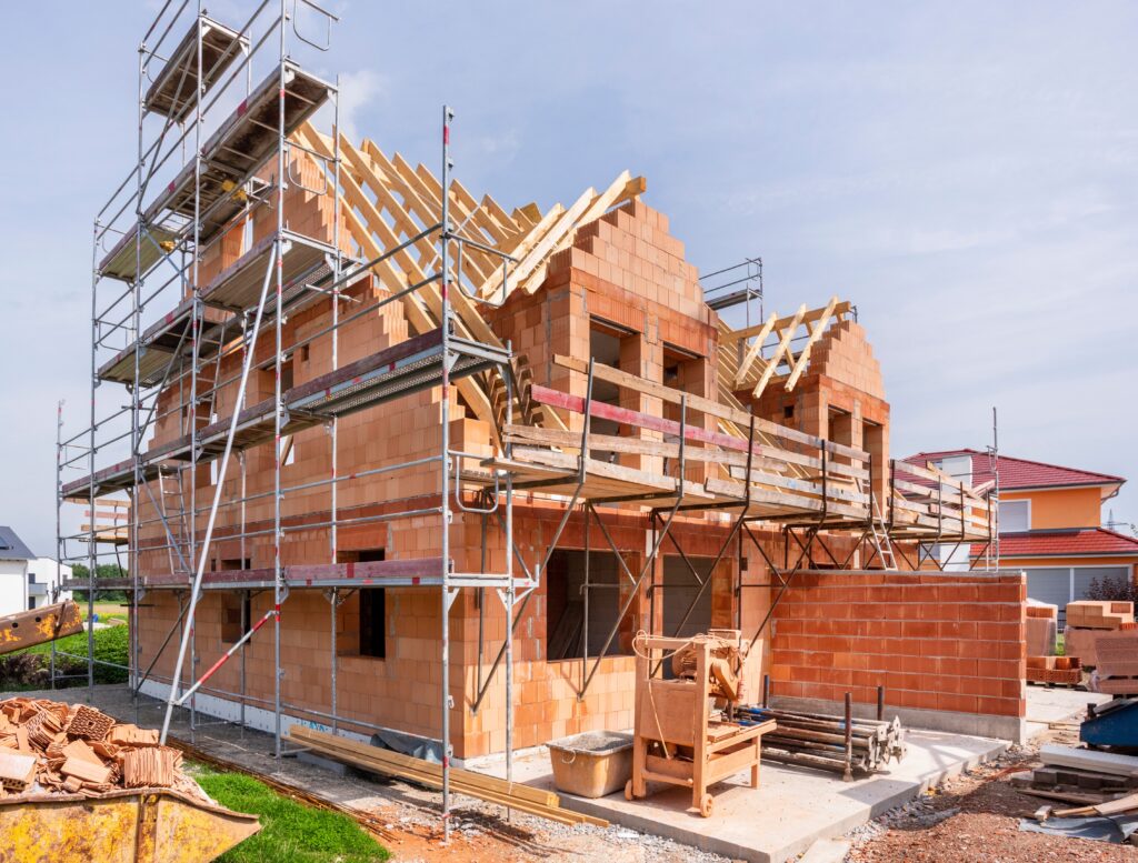 new build home being built