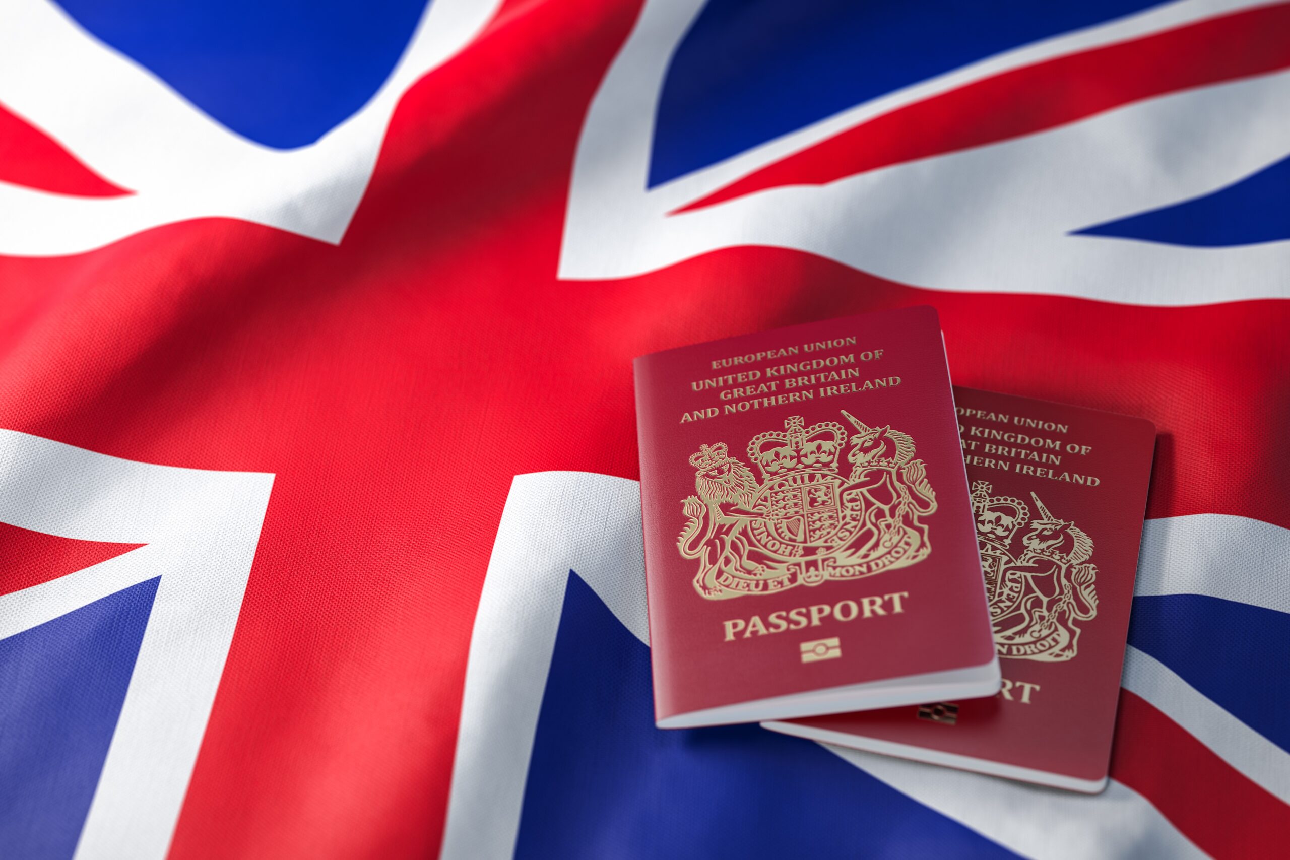 British flag and passport