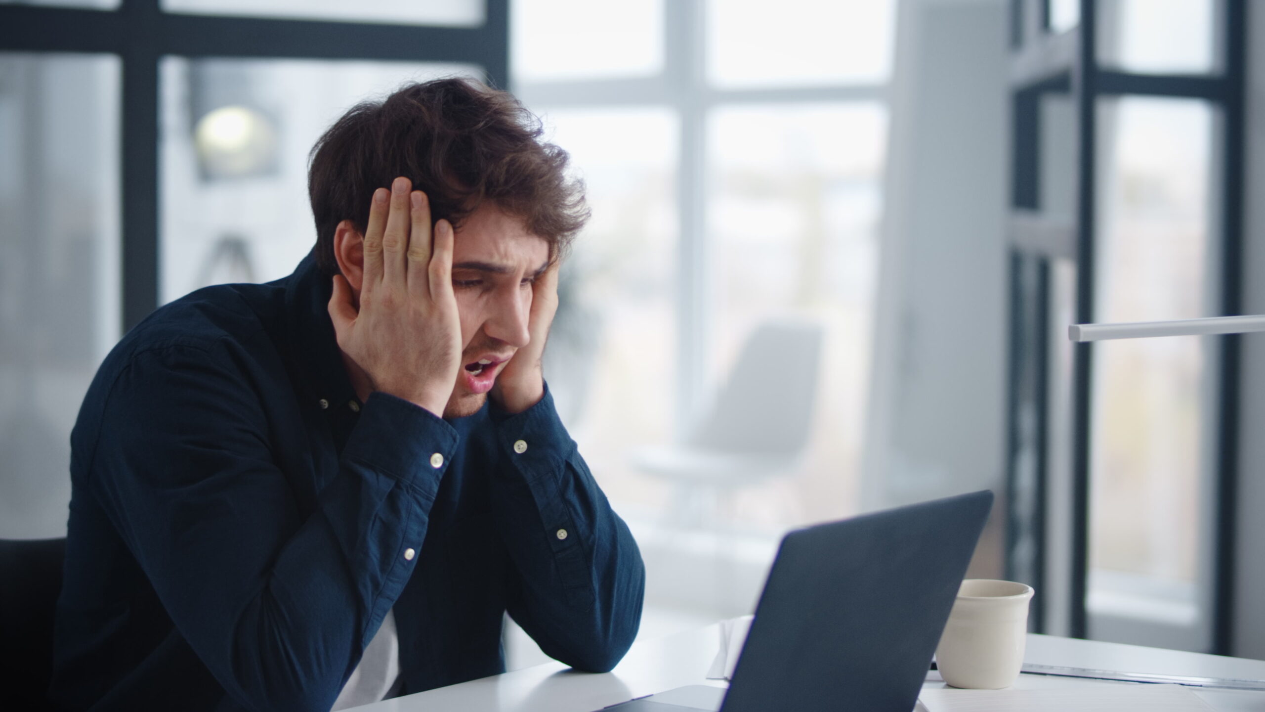 Businessman getting bad results of project Man finding mistakes in documents