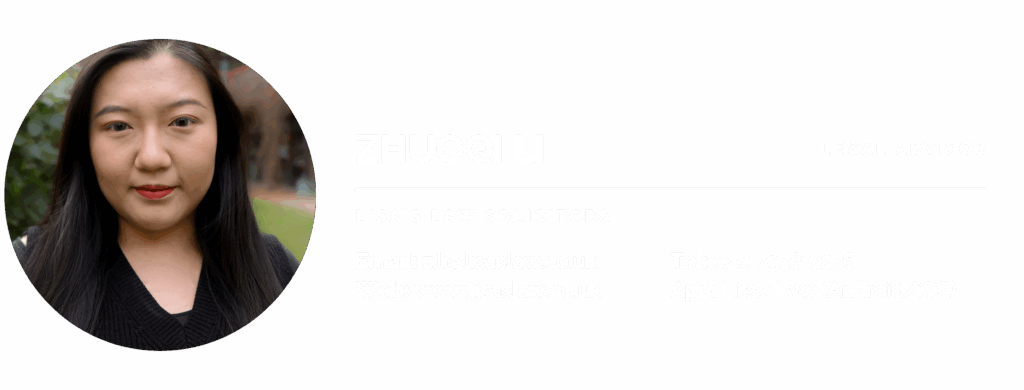 Namecard for article - Zhuoqi in English - Lisa's Law Solicitors Namecard for article - Zhuoqi in English