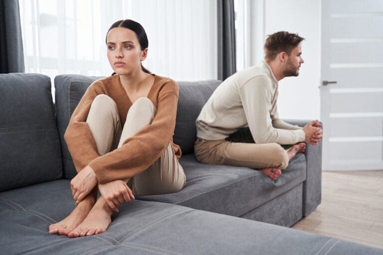 Couple not talking after quarrel