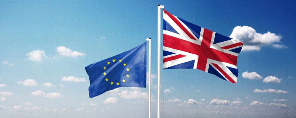 British and EU flags