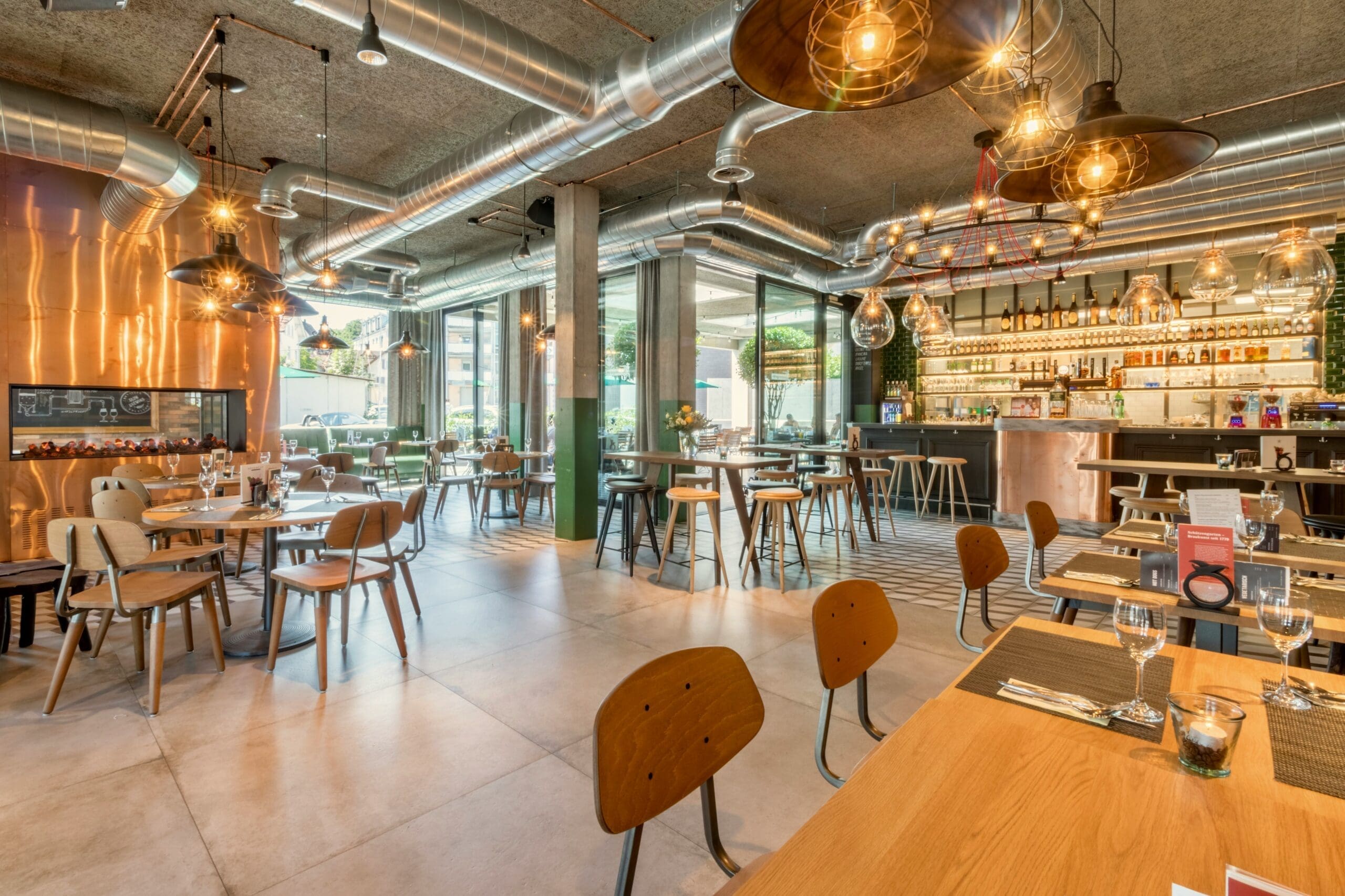 Industrial chic restaurant & bar