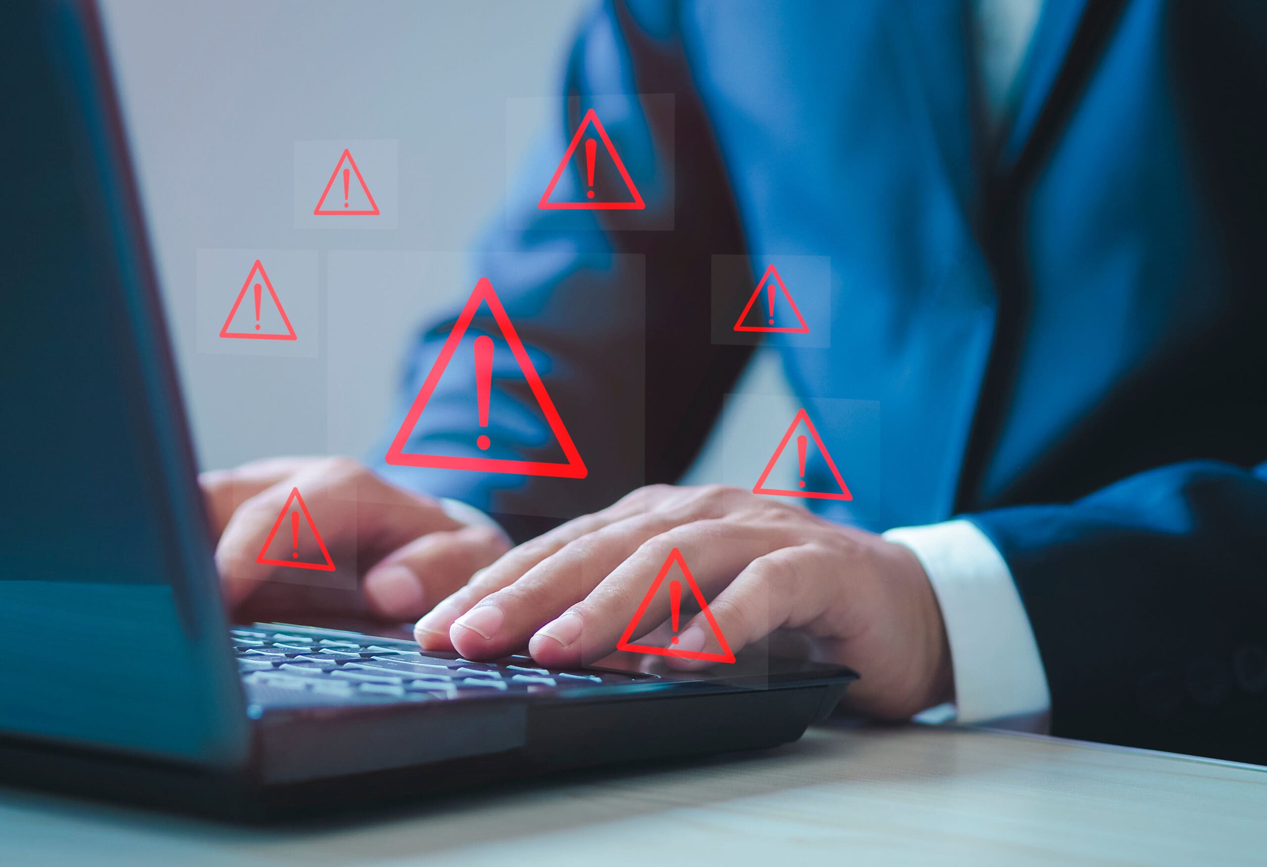 System hacked alert after cyber attack on computer network compromised information concept internet virus cyber security and cybercrime hackers to steal the information is a cybercriminal