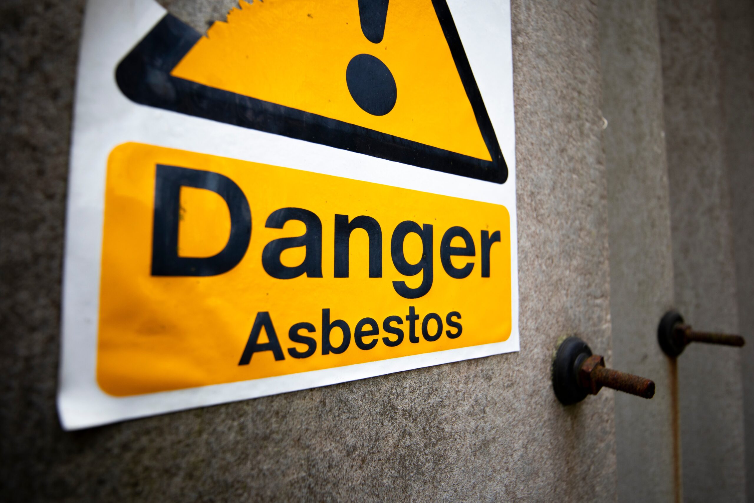 Asbestos warning sign
